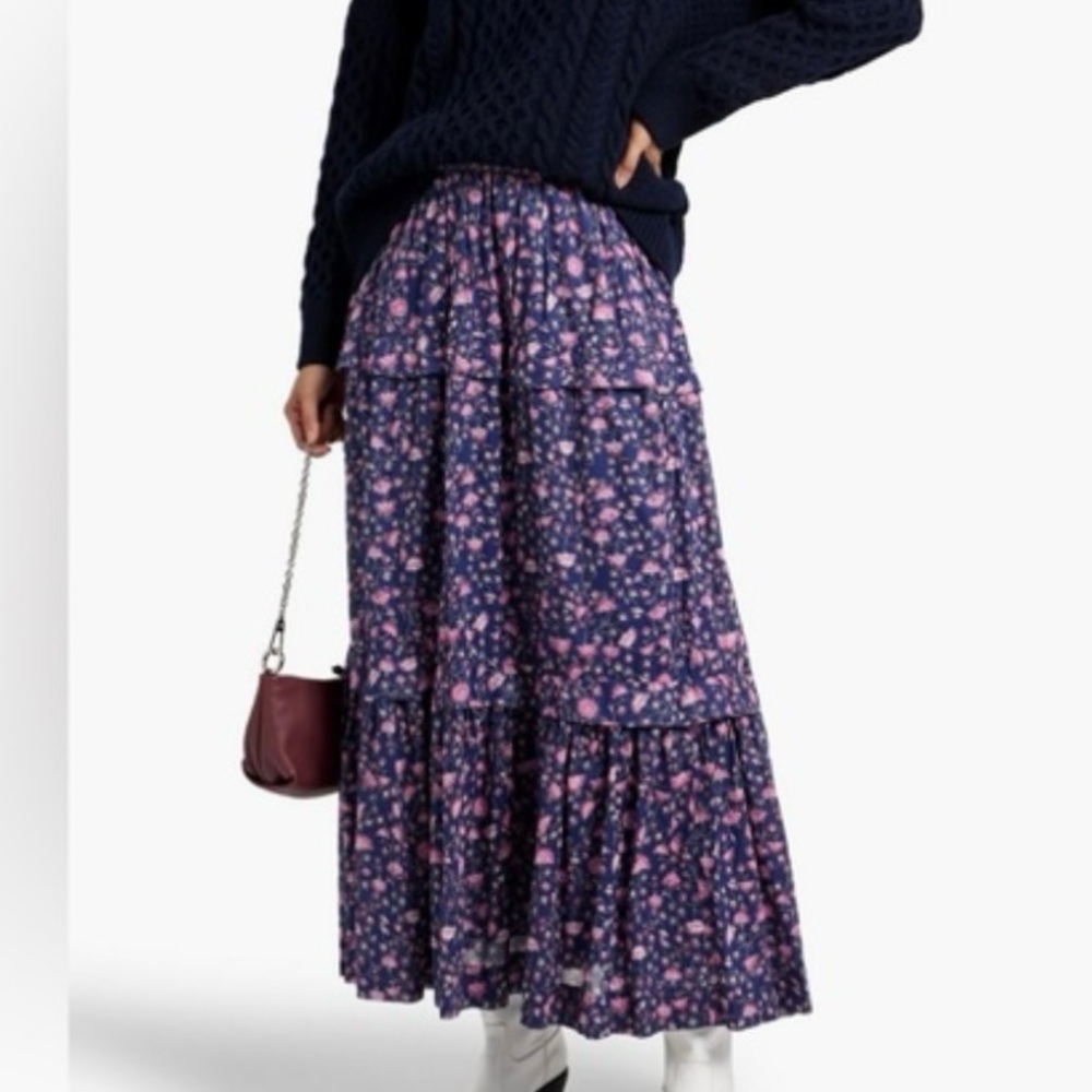 Isabel Marant Etoile Lineka High rise Tiered floral long skirt 
Size 42